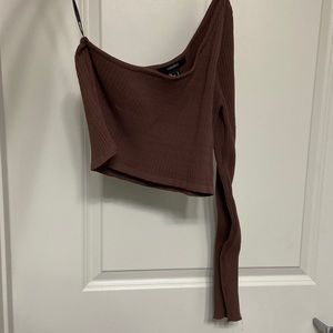 Forever 21 Size Large brown one shoulder long sleeve
